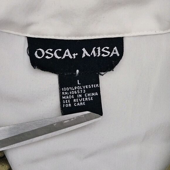 VTG Oscar Misa Men's Button-Up Shirt Dragon vs Tiger Fight Size Large - Picture 3 of 6